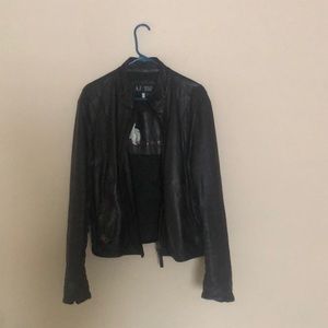 Armani Jeans padded leather jacket